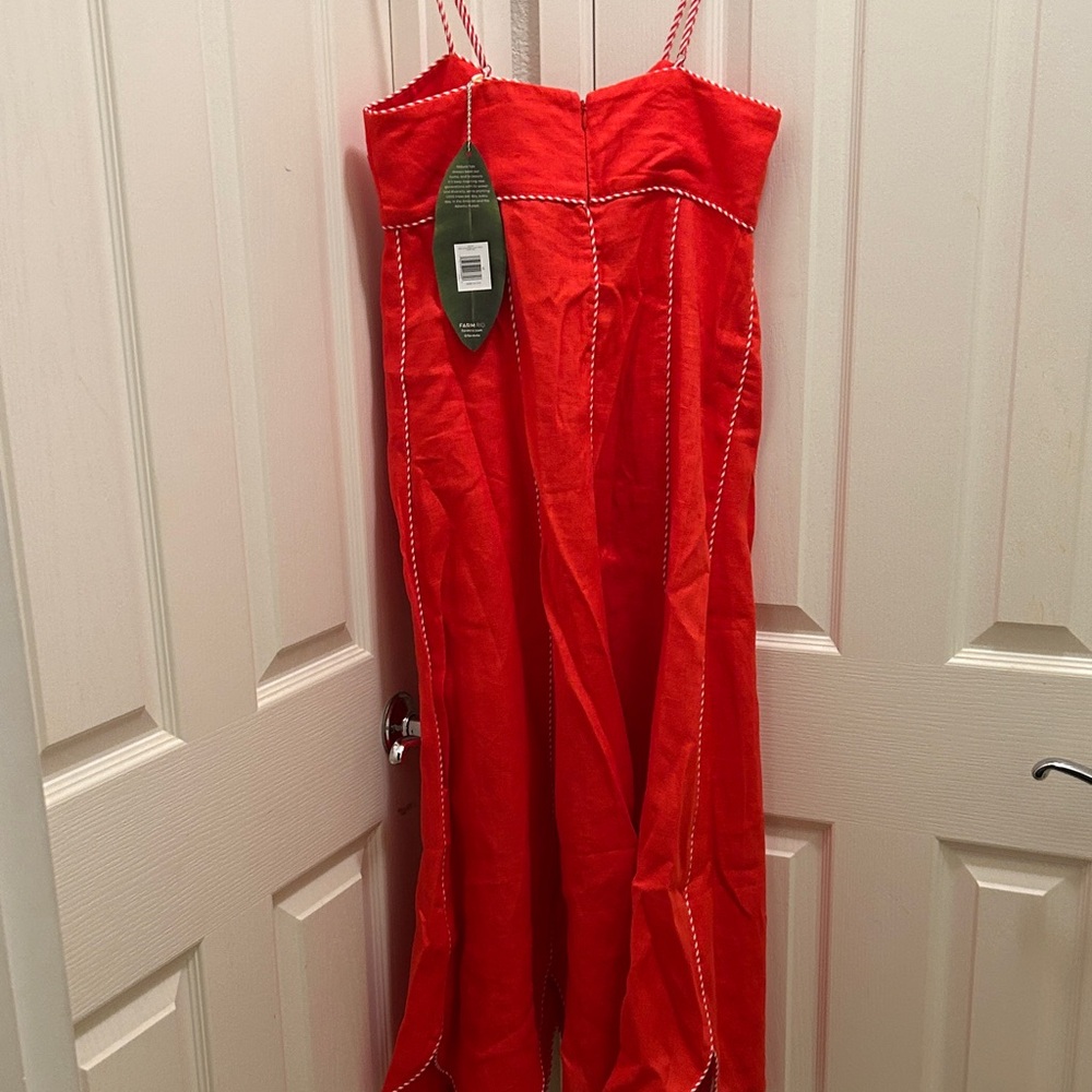 NWT FARM Rio Vibrant Red Midi Dress, M - Picture 7 of 7